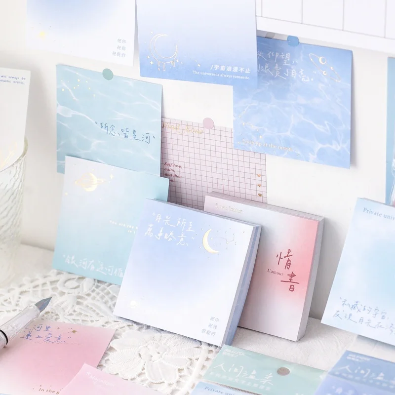 Promotional Custom Reusable Kawaii Lovely Print Stationery Sticky Note