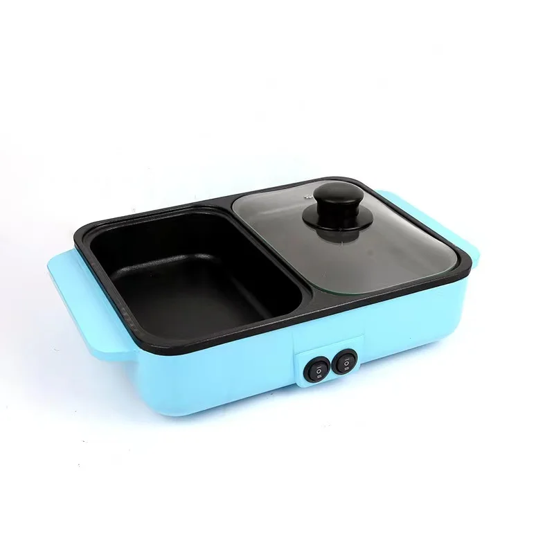 Небольшая Студенческая электрическая кастрюля для приготовления пищи, промыть и испечь одну кастрюлю, жарить и испечь двойного назначения, с антипригарным покрытием