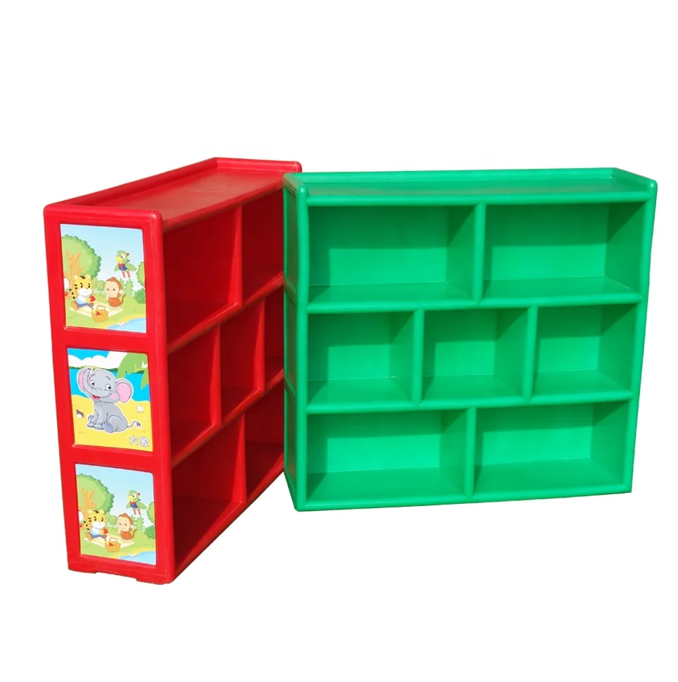 Hot Selling Kindergarten Plastic Toy Rack Cabinet Combination Kids Indoor Toy Shelf for Educational Center