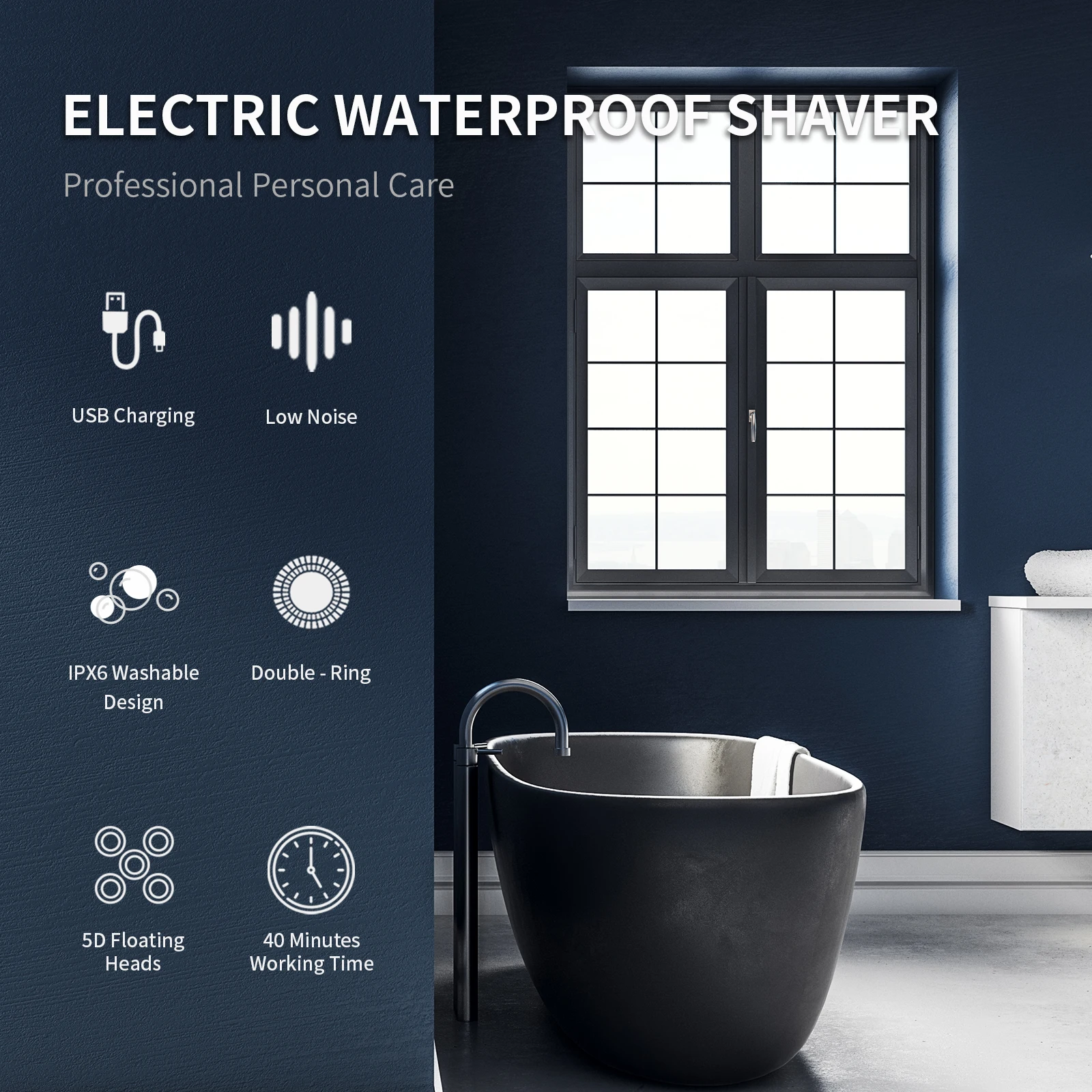 MR-115 5 in 1 multi function  Electric men shaver set bald shaver hair trimmer nose trimmer clean brush