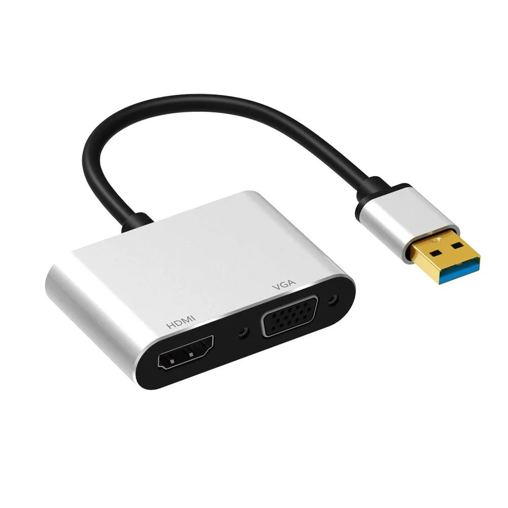 Портативный концентратор типа c 2 в 1 для ноутбука Тип c к HDMI VGA 4K 2K 1080P USB-концентратор 3,0 концентратор USB-адаптер/