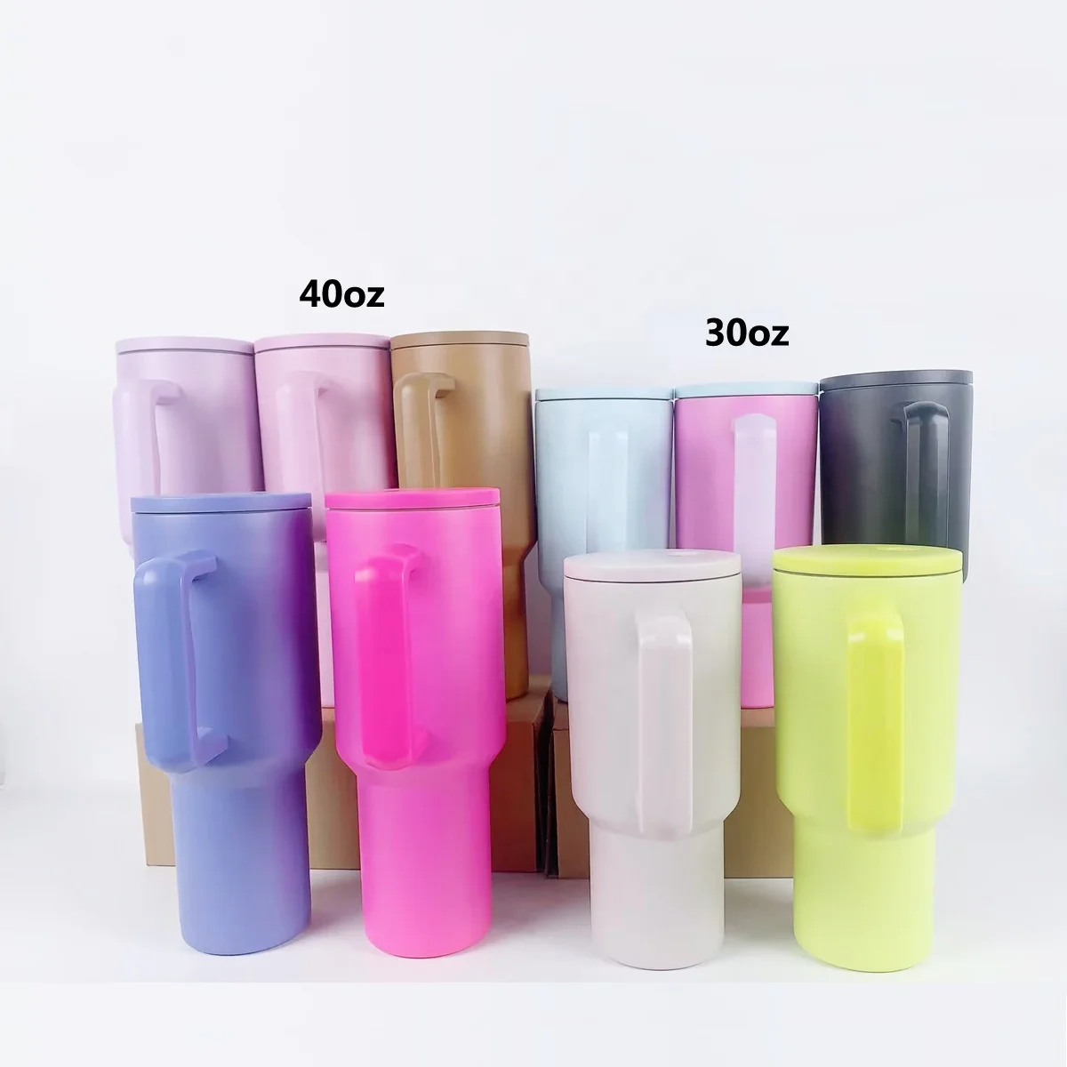 2024 Hot Selling 30oz 40oz Tumbler With Handle And Straw Lid Adventure Custom Logo Stainless Steel Vacuum Mug
