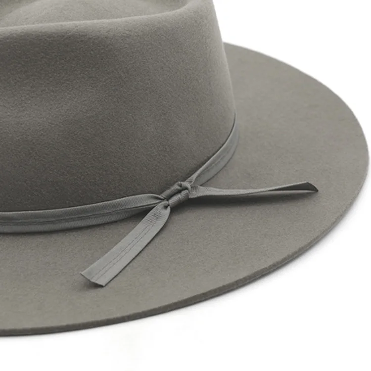  Unisex Panama Wide Brim Wool Felt Fedora with Belt Buckle Jazz Trilby Cap Party Formal Top