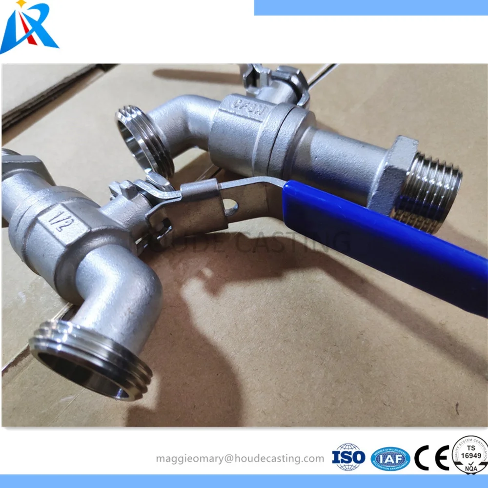 
manufacturer provided PED CE approved with test cert. acc. to EN 12266`stainless steel bibcock ball valve for plumbing 