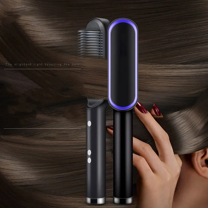 Good Price Multifunctional Straightener Hair Brush Professional Curler Tourmaline Ceramic Hot Comb Curling Iron