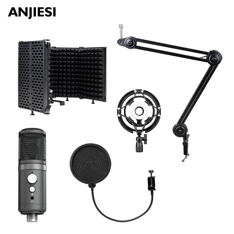 New Products china Suppliers speaker wireless With RGB lighting Desktop Copper Aluminum Blue Microphone Stand