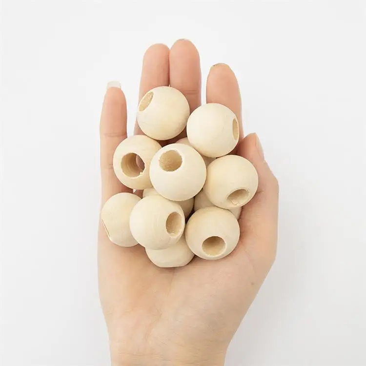 25mm big hole wood beads with 10mm hole wooden Accessories beads