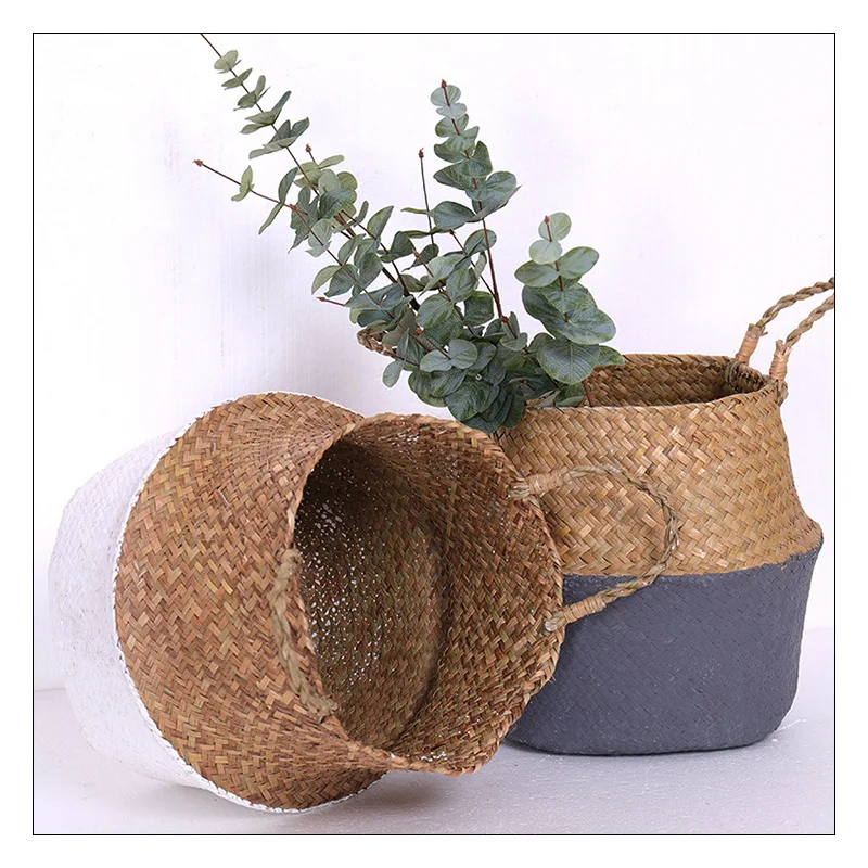 
Genuine Rattan Beach Hanging Baskets Shallow Waste Plant Indonesia Handmade Large Storage Basket 