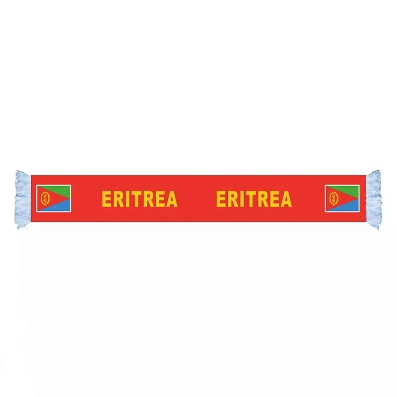 
100% Acrylic Knitting jacquard scarf fans football team scarf ERITREA state logo scarf 