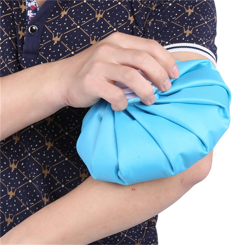
Blue Cooling PVC Reusable Freeze Ice Bag Hot Water Bottle Cap Cooling Ice Pack for Injuries 