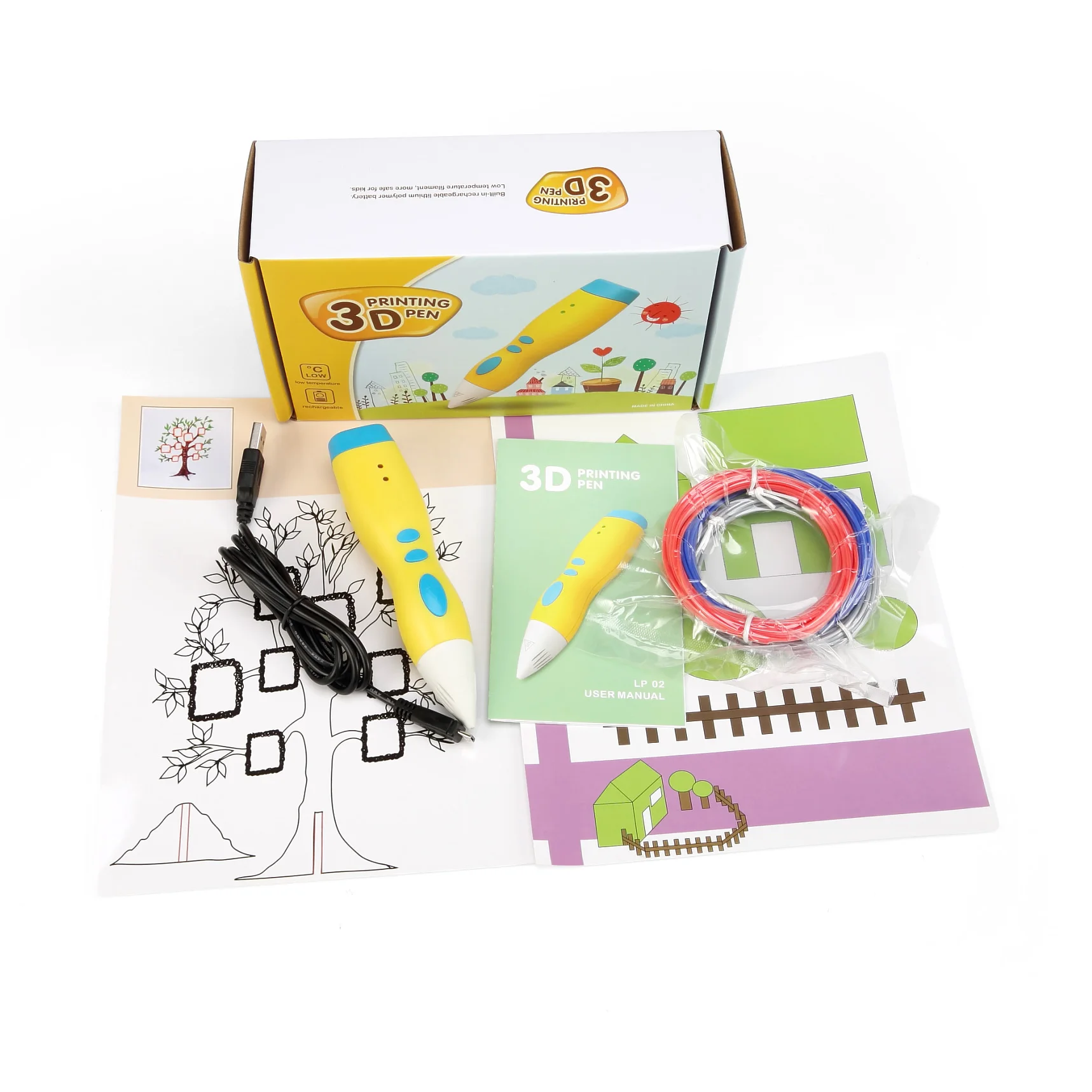 2020 direct manufacture abs pla plastic filament lcd screen new 3d drawing pen toy