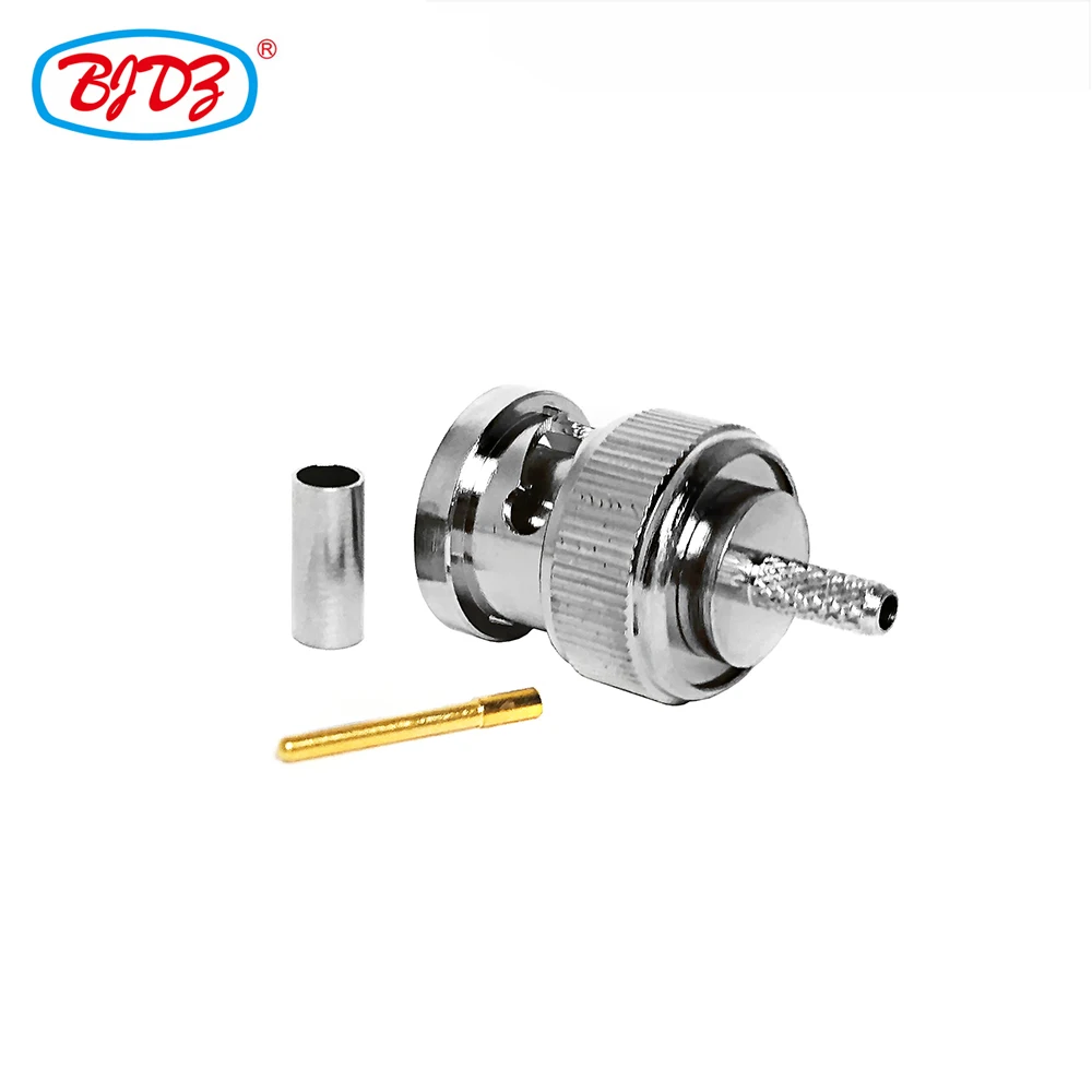 Factory supply bnc male crimp crimpers rg174 rg178 lmr100 BT3002  rf coaxial cable connector in stock ROHS BNC