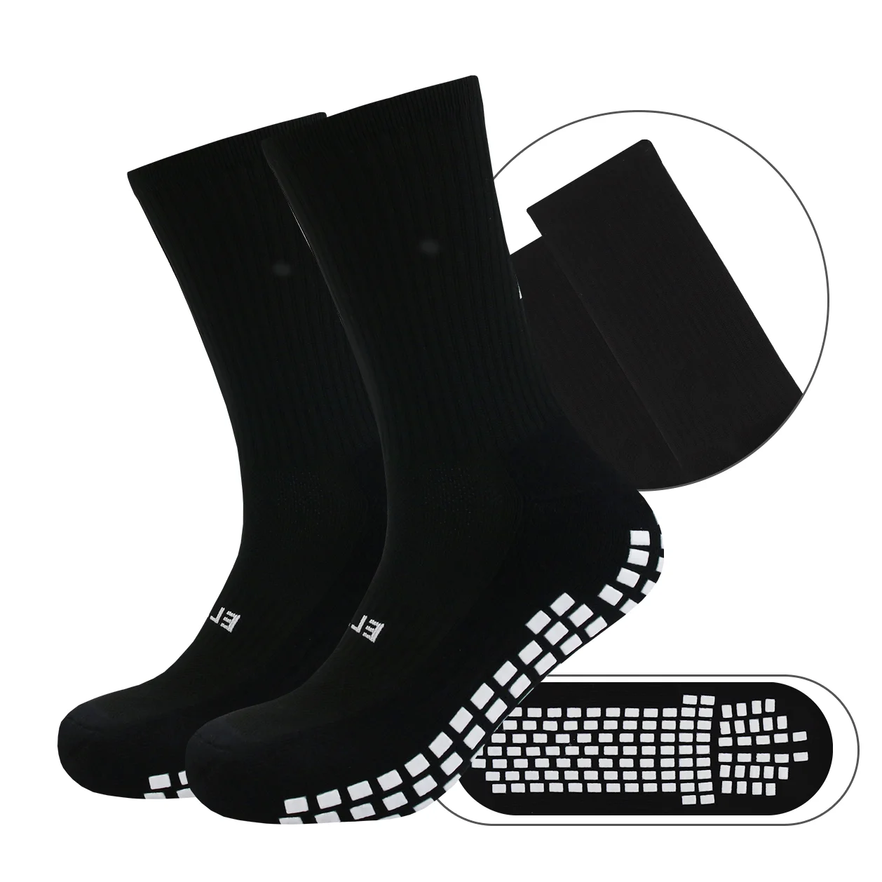 Custom Made Logo Anti Slip Socks for Youth Men Non Slip Grip Sock Football Soccer Ankle Crew Long Athletic Sport Grip Socks