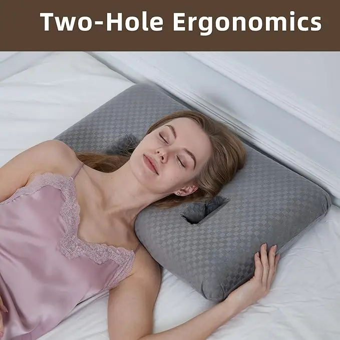 Ear Piercing Memory Foam Pillow with Ear Hole for Sleeping with Sore Ear Pain