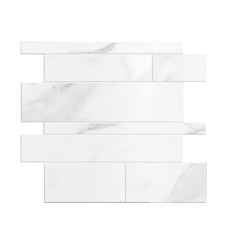 Colorize foshan white pvc wall decoration peel stick self adhesive 3mm SPC mosaic tile