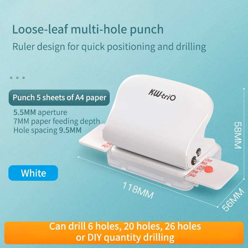 handheld hole puncher mini cute multi-hole punch manual student article 5 holes punch