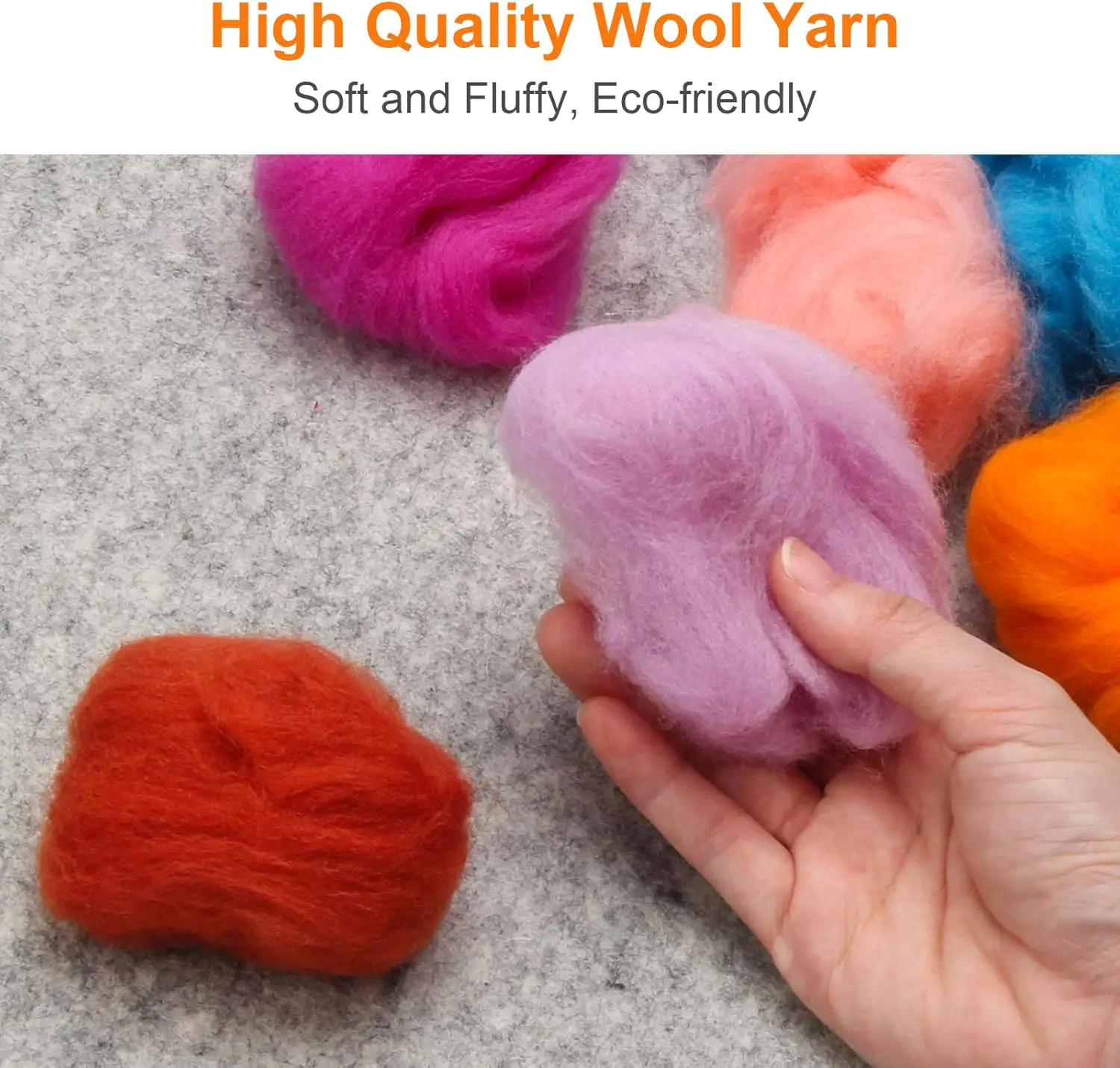 Felting Supplies Fabric Chunky Knit Merino Wool Fiber Yarn Roving for Needle Felting Supplies Hand Spinning DIY Craft Materials