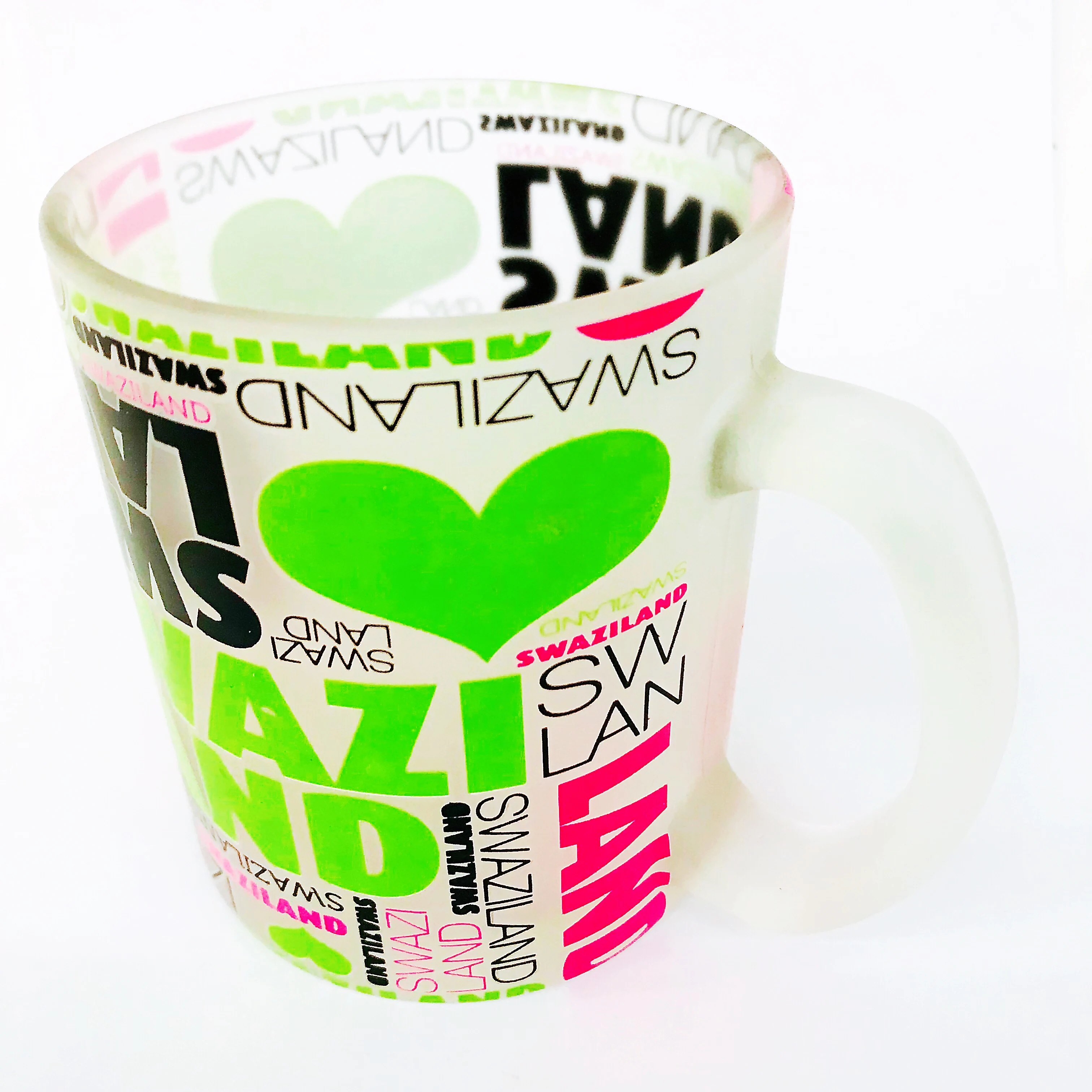 Mug with Handle Frosted Glass Shot Glass Sublimation Matte Glass Customized Green 11oz Hand Paint / Machine Paint BB2019G22