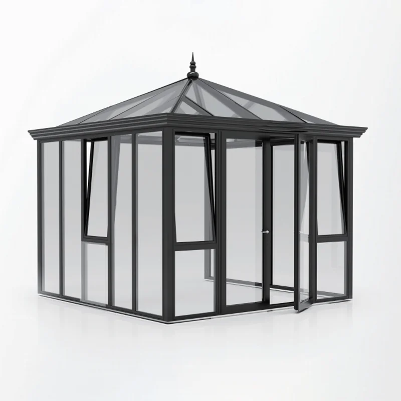 Free Standing Outdoor Aluminium Frame Tempered Glass House High-End Winter Garden Room Conservatory Sunroom For Solarium