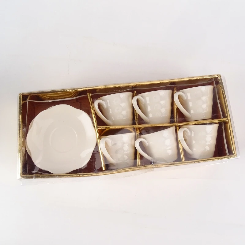 2020 Cheap 80cc arabic custom design ceramic porcelain coffee cup set