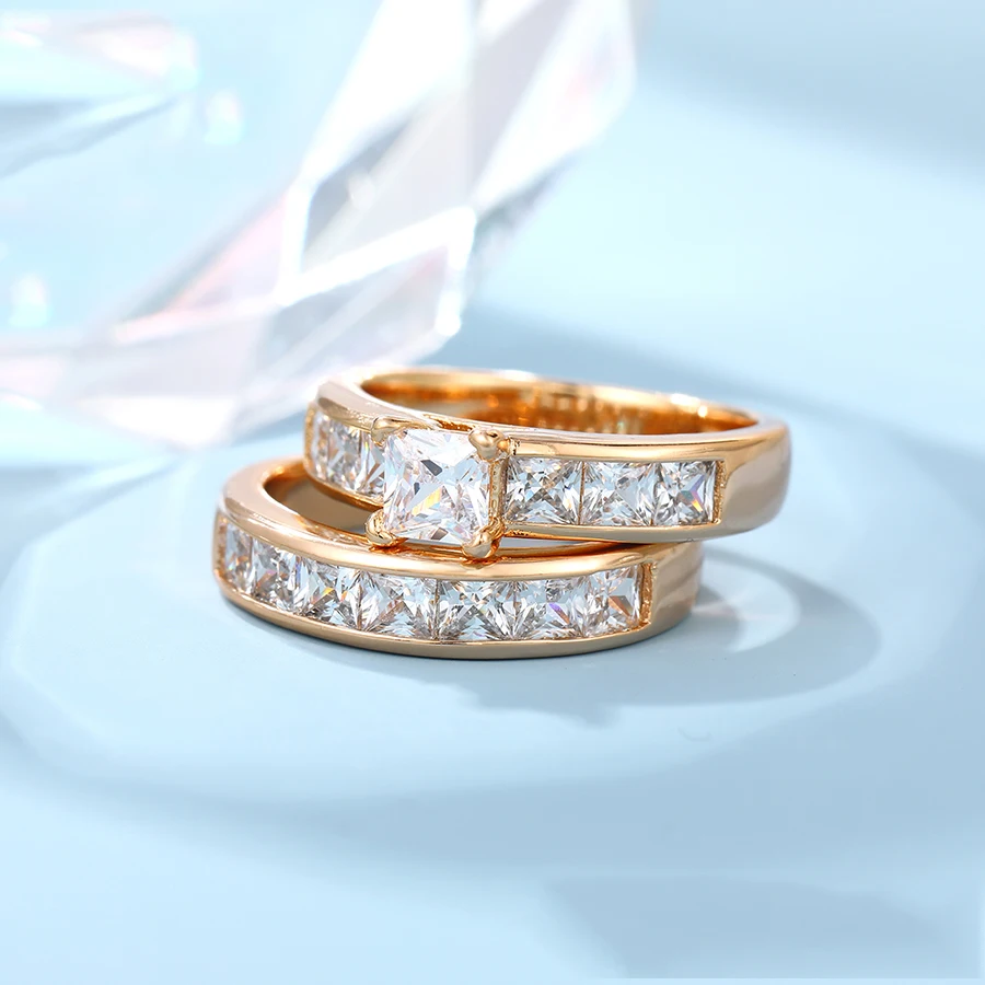 Xuping купить 14k обруч Сердце бриллиант кольцо в 18K розовое золото Белое Модные женские бриллиантовые кольца на палец обручальное