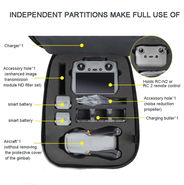 Dropshipping Drones Accessory For DJI AIR 3 Hard Shell Storage Bag Portable Protective Backpack