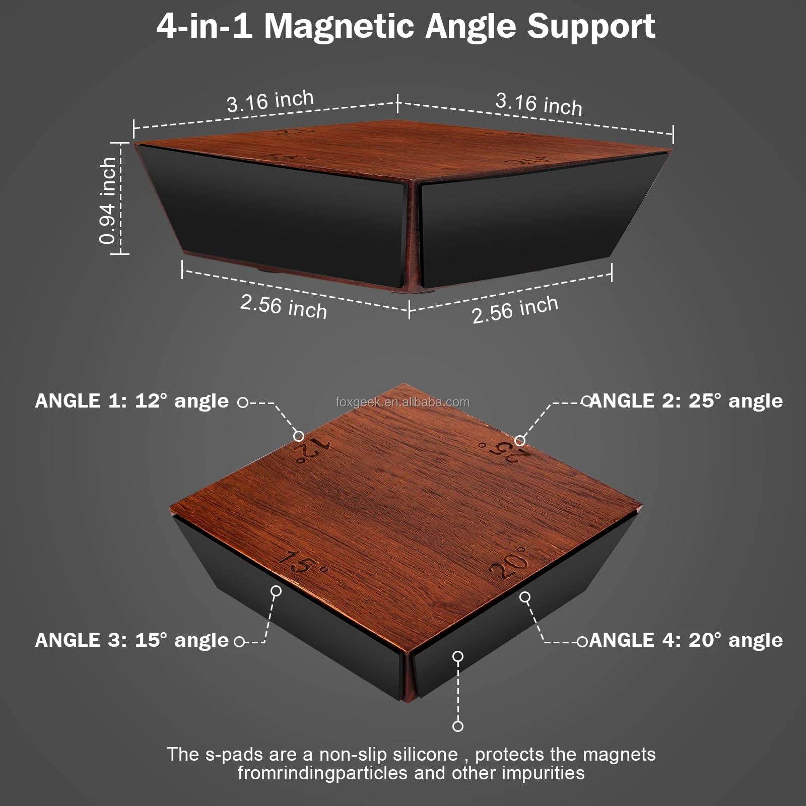 Custom Manual Rolling Knife Sharpener Set 4 Multi Angles Magnetic Kitchen Wooden Knife Base with Diamond Ceramic Discs