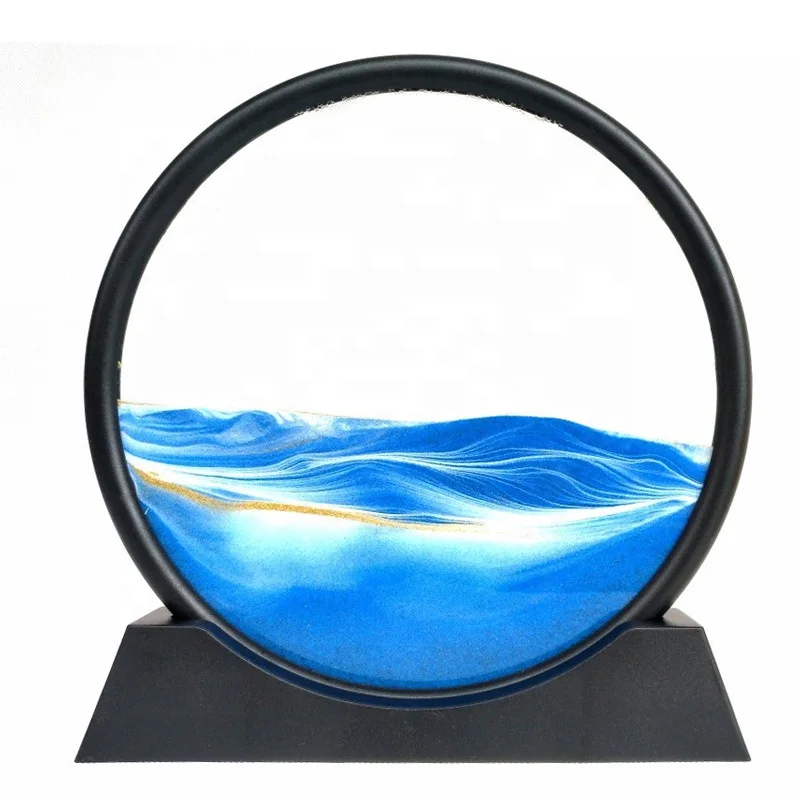 Home Office Decoration Gifts Sand Hourglass Moving Sand Art Picture Round Glass  Hourglass 3d Hourglass Deep Sea Sandscape