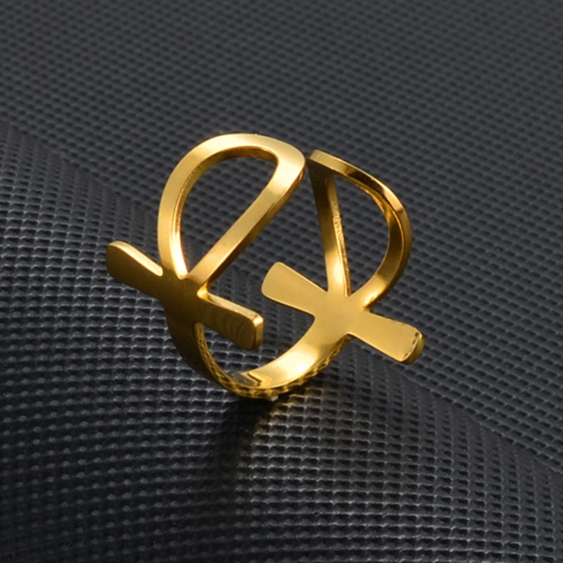 Ankh Ring Women Girls African Egyptian Cross Charm Finger Ring Jewelry Stainless Steel Egypt Hieroglyphs Nile Key #249321