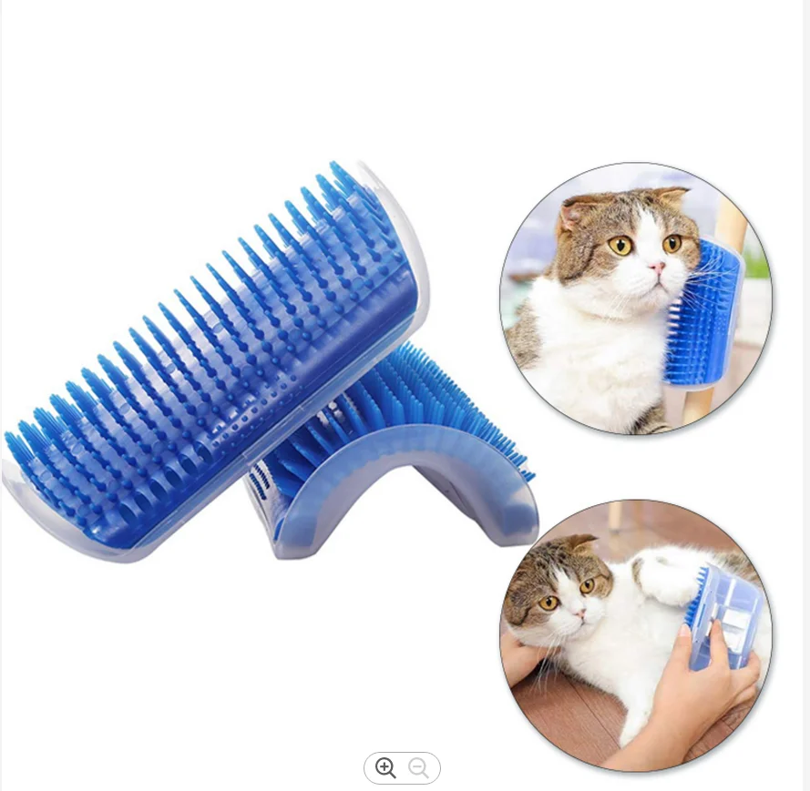 Amazon Stocked & Comfortable Pet Self Cleaning Brush Soft  Brush Wall Corner Cat Brush Groomer For Cat With Catnip