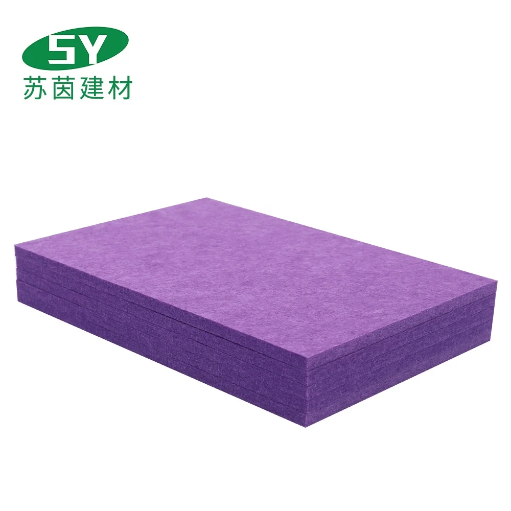 Fireproof Absorbent Acoustic Wall Ceiling Panel Decoration Felt fabric 100% Polyester Fiber Wall Acoustic Panel