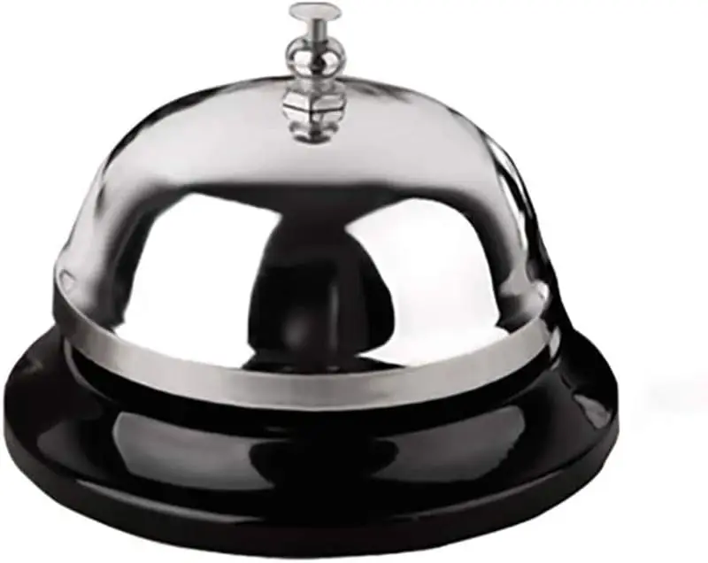 Wall Bell Desktop Ring Service Metal Bell Ding Bell for Restaurant Hotel Room Kitchen Party Office Table Love Pattern