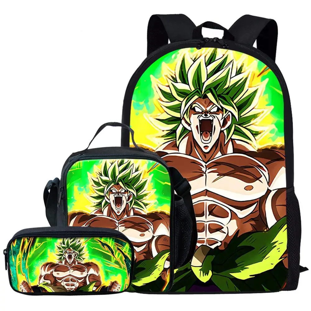 Dragon Ball Z Super Print 3PCS Set students Kids Boys Schoolbags Anime DBZ Ultra Instinct Goku Children Backpacks
