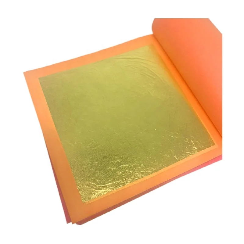 Genuine Real gold leaf Foil Paper Decor for Art wholesale 25 Sheets Facial Cosmetic 22 k Gilding and Decoration Gold Sheet