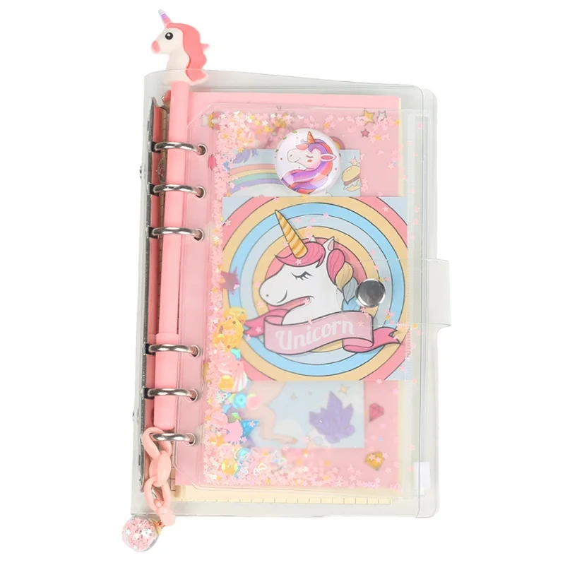 INS Girl Heart Cute Unicorn Project Loose-leaf Hand Ledger Set Student Notebook