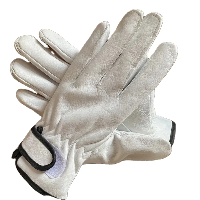 Golden color  Sheepskin Soft Leather Cotton Liner Working Safety Protective Driving Gloves Wholesale