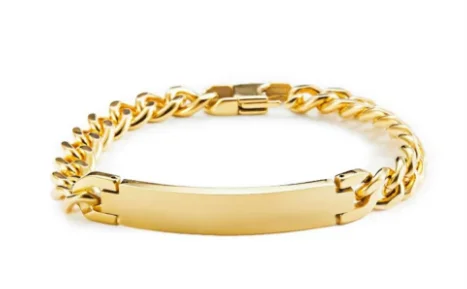 Custom Bracelet S925/14K/18K GOLDName Plate with Cuban Chain Bracelet