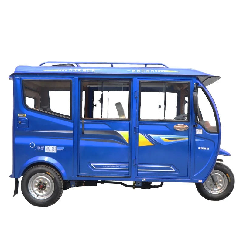 6 person passenger high quality gasoline motorized tricycles for taxi