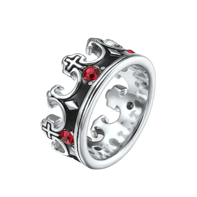 cross silver jeweled diamond men retro Ornaments queen crown napkin ring