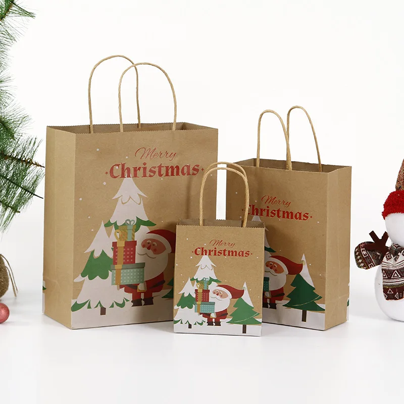Chinese Manufacturers Machine Printing White Cute Snowman Kraft Paper Christmasshopping Ever Bag