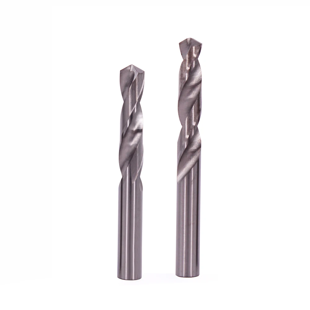Solid tungsten carbide drill bit for drilling carbide drill bits