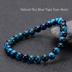 High Quality  Nature Stone Blue Tiger Eye Jade Bead Bracelet For Men Women