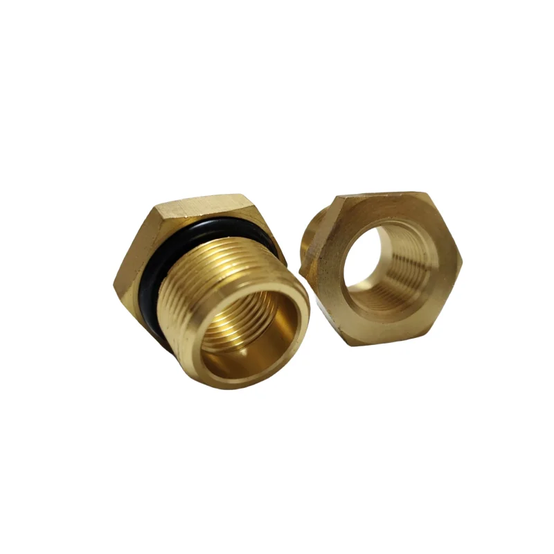 Hardware fittings brass parts male connector npt threaded with black O Ring for truck and bus