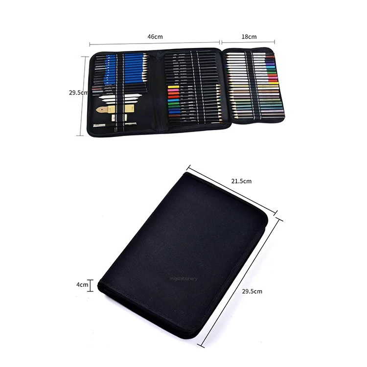 71Piece Art Supplies Color Drawing Pencils Sketch Set Charcoal Pencils Artist Drawing Pencils Set