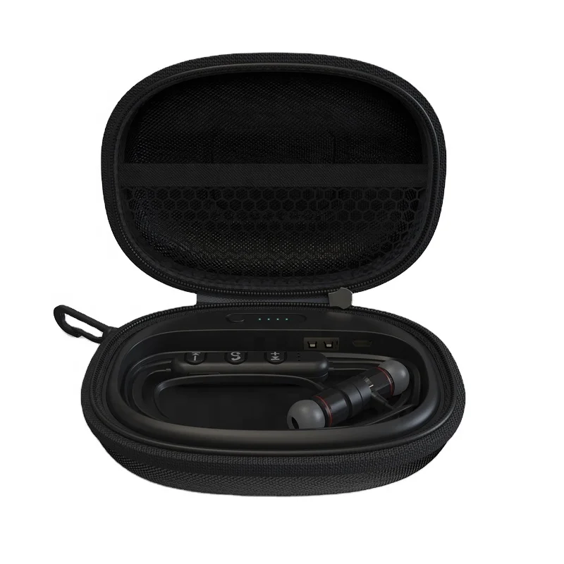 Portable outdoor earphone bag with 5000mah Charging function and Head Set Neck Band Sport Wireless earbuds VPB-939