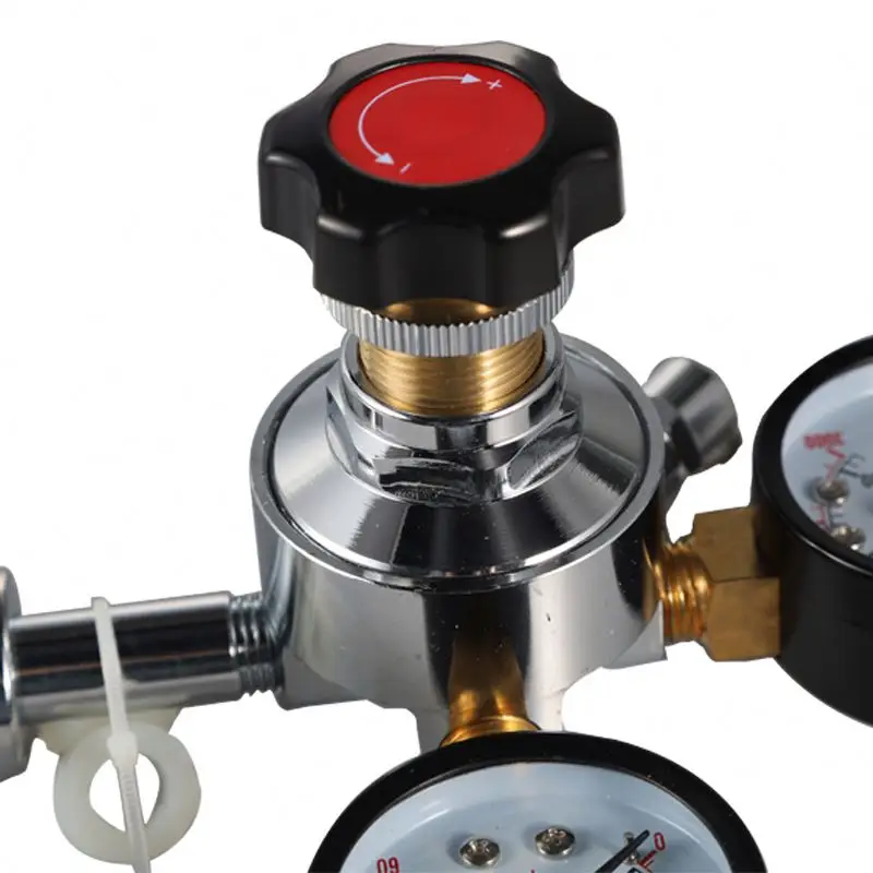 CGA320,W21.8,G5/8' CO2 regulator dual gauge beer barrel pressure reducing valve