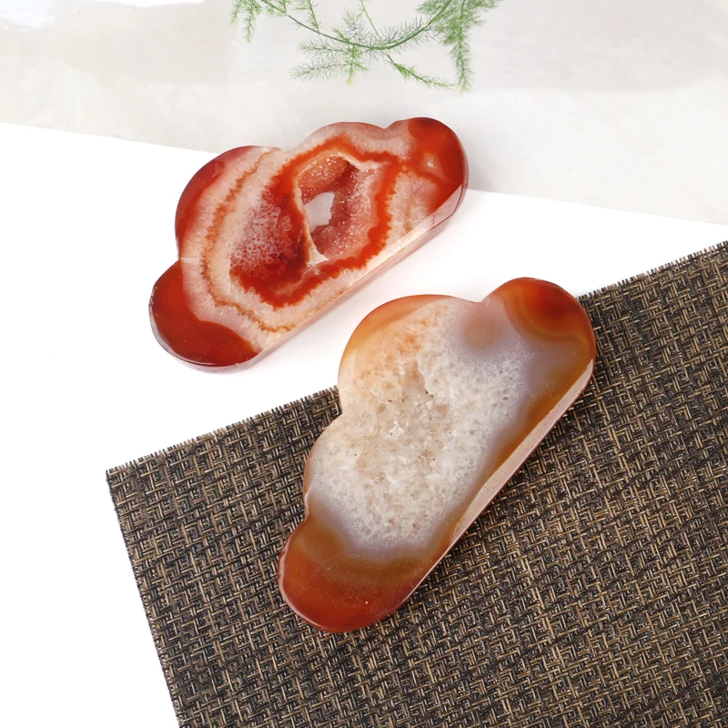 Wholesale Price Red GemStone Healing Stones Polished Carnelian Flame Cloud heart Druzy Geode For Ornament
