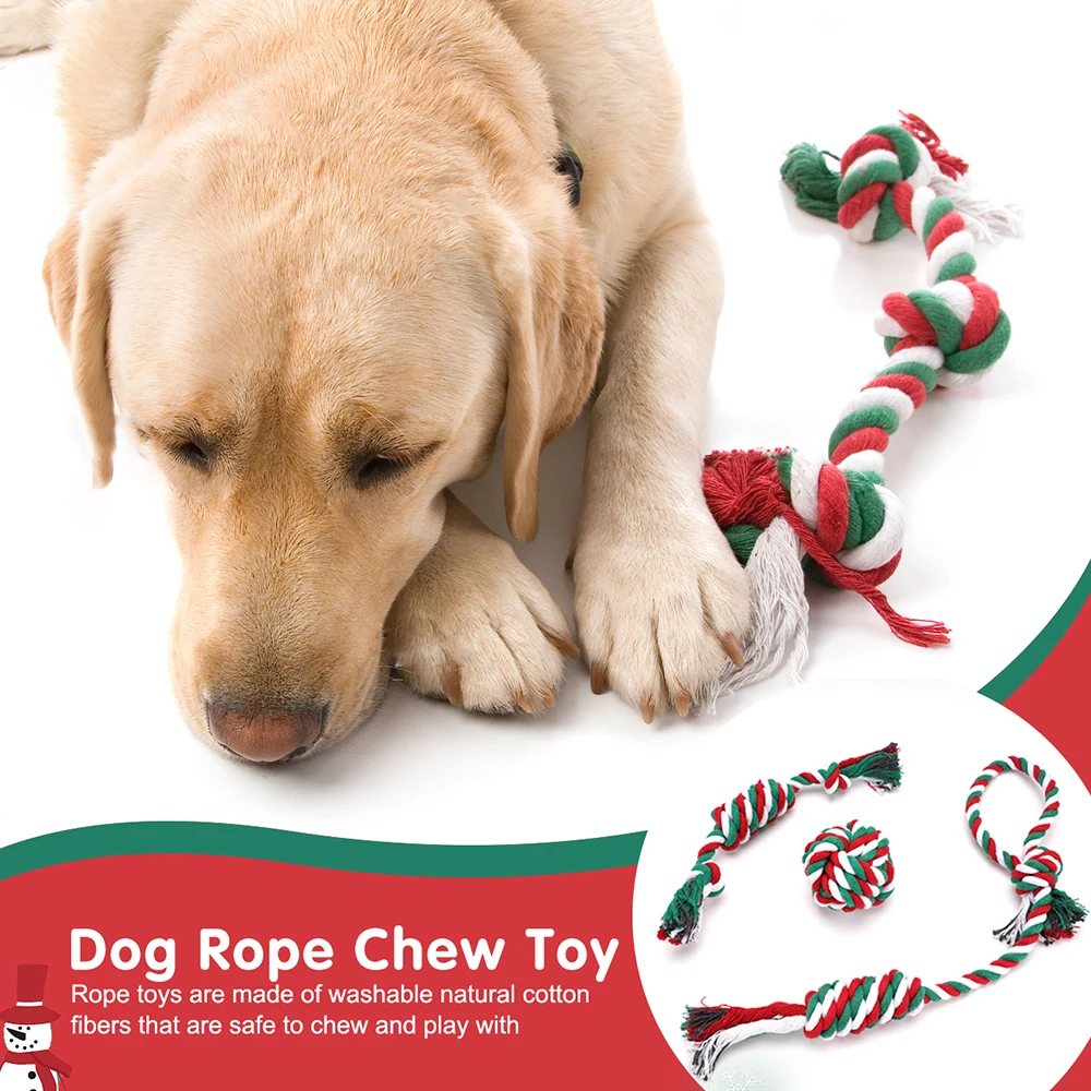 SHURUI PET Manufacturer Pet Puppy Rope Chew Toys Christmas Toys Interactive Dog Toys FOR DOG TRAINING TEETH CLEANING