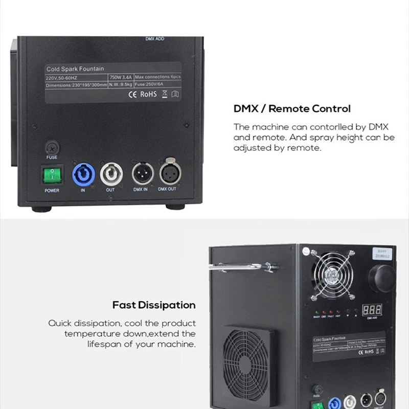 750W Stage Effect Cold Sparkler Fireworks Machine