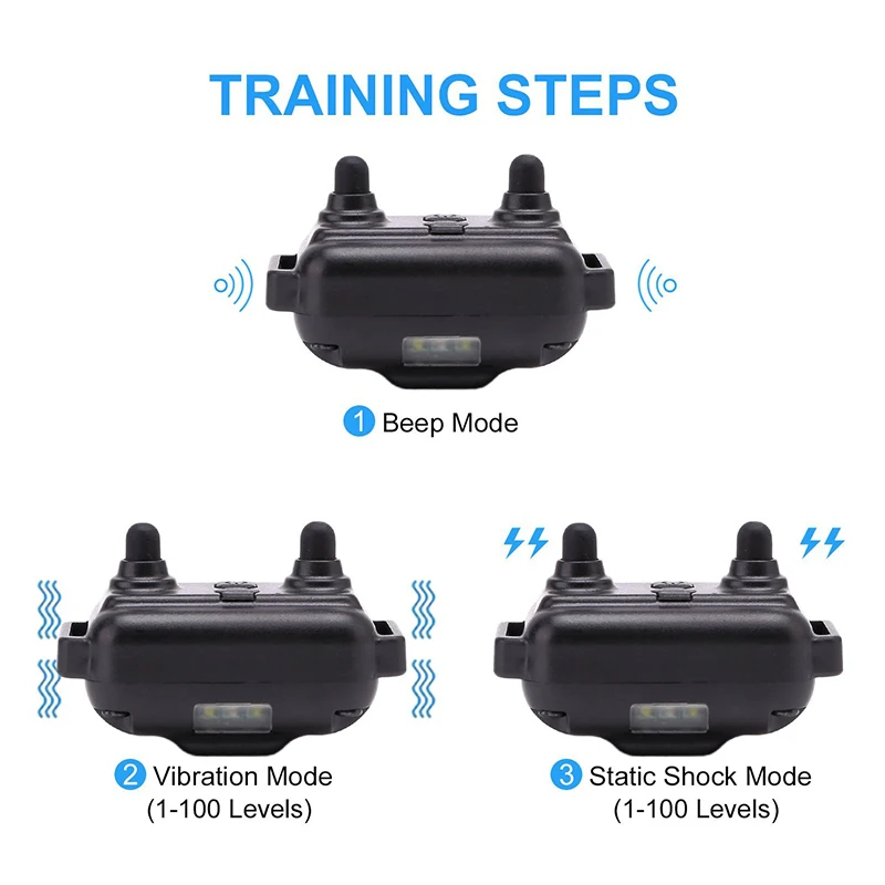 Dog Shock Collar with Remote Dog Training Electric Collar Waterproof Rechargeable 1640ft Dog Shock Collar with LED Light Beep